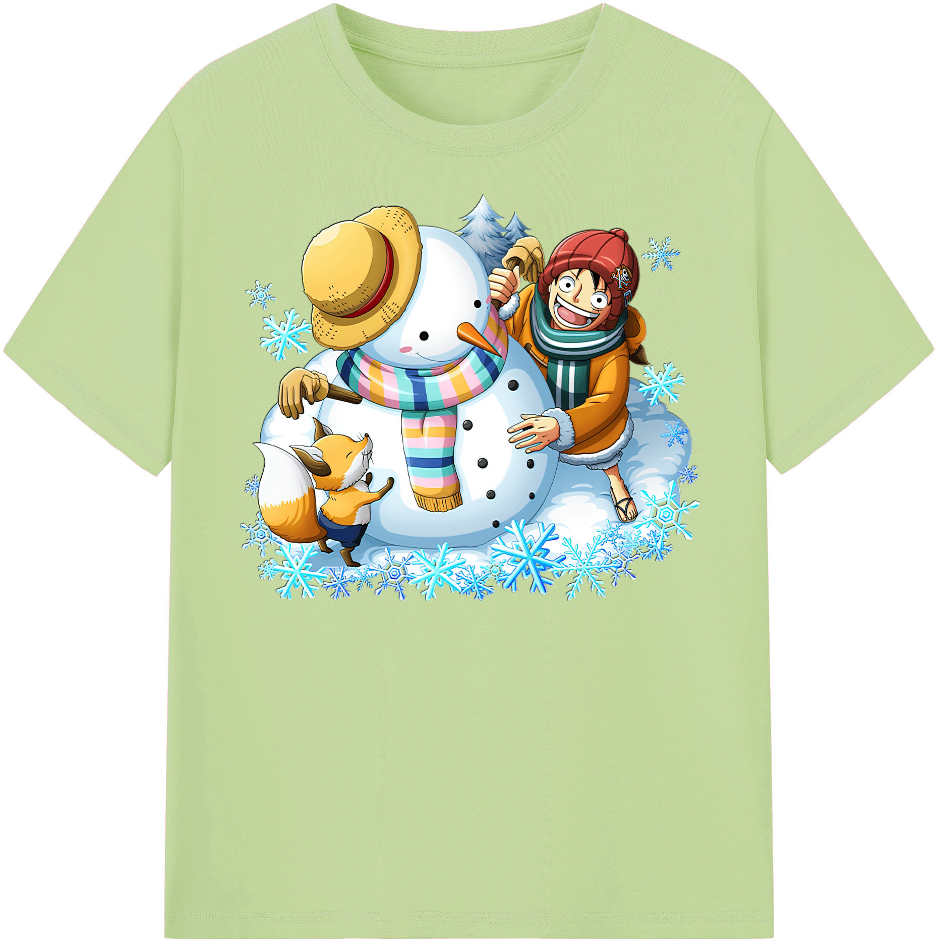 ワンピース モンキー・D・ルフィ ONE PIECE Monkey D. Luffy 綿100％半袖Tシャツ（フロントプリント）